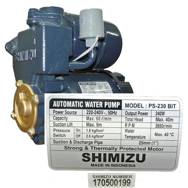 Máy bơm nước tăng áp tự động Shimizu PS 230 BIT (240w) 2