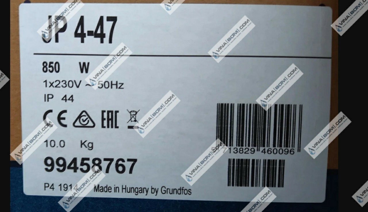 Máy bơm bán chân không đầu inox Grundfos JP 4-47 (0.56 kw) 5