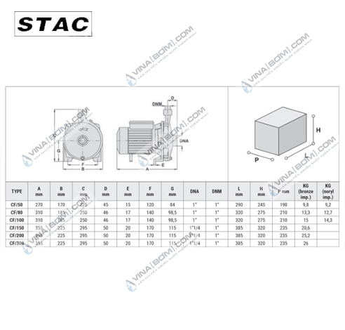 Máy bơm nước dân dụng Stac CF/50M (0.37kw) 5